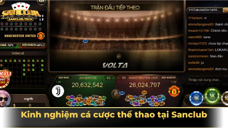 Sảnh cá cược thể thao Sanclub hiện đại, kịch tính và đáng trải nghiệm nhất 2025 3 Kinh nghiệm cá cược thể thao tại Sanclub