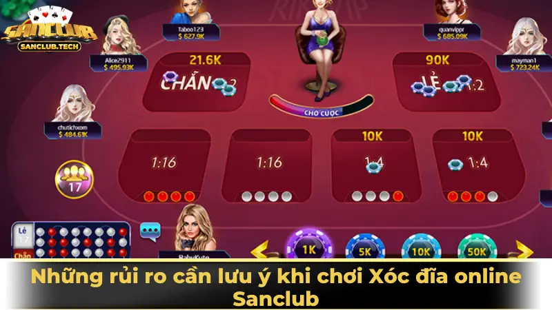 Xóc đĩa online Sanclub: Trò chơi dân gian lên ngôi trong kỷ nguyên số 3 Những rủi ro cần lưu ý khi chơi Xóc đĩa online Sanclub